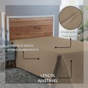 Ver imagem 4 de Roupa Cama Casal 300 Fios Lençol Virol sem Elástico de Algodão:avela