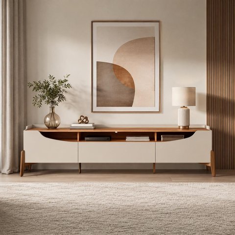 Rack Bancada para Sala Ambiente Studio 2.2 Off White Nature - Imcal