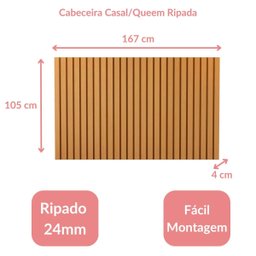 Cabeceira de Casal/queen com Ripado Zoe - Casa Móveis Br - Nature - 3