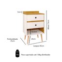 Ver imagem 4 de Mesa de Cabeceira Retrô Mesinha Cantinho Quarto com Gavetas Organizadoras Off White Nature-Lojas RPM