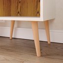 Ver imagem 3 de Mesa de Cabeceira Retrô Mesinha Cantinho Quarto com Gavetas Organizadoras Off White Nature-Lojas RPM
