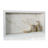 Nicho de Porcelanato Banheiro Estante 60x30x7 - Carrara Borda Branco - 3