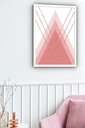 Ver imagem 1 de Quadro Decorativo Abstrato Triângulos Rosa - 70x50cm:moldura Preta