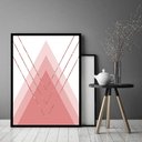 Ver imagem 2 de Quadro Decorativo Abstrato Triângulos Rosa - 70x50cm:moldura Preta