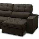 Ver imagem 5 de Sofá 4 Lugares Retrátil Reclinável Chaise Esquerdo 288cm Solin F04 Veludo Marrom Escuro - Lyam Decor