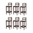 Ver imagem 2 de Kit 6 Banquetas Assento Encosto Estofado em Sintetico Hellen:imbuia com Sintetico Bege