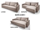 Ver imagem 5 de Sofá Tango 2,40m sem Caixa, Retrátil e Reclinável Velosuede - Netsofas - Bege