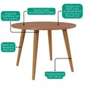 Ver imagem 5 de Mesa de Jantar Redonda Dani Mdf com 4 Cadeiras Estofadas Suede Cinamomo Joli Molci