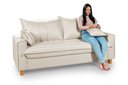 Ver imagem 3 de Sofa Living com Bau Multiuso 3 Lugares em Linho Pes em Madeira: Marmore
