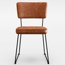 Ver mais imagens de Kit 6 Cadeiras Decorativas Estofada Sala De Jantar Base Aço Allana L02 Couríssimo Camel - Lyam