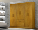 Ver imagem 1 de Guarda Roupa Solteiro 6 Portas 2 Gavetas 148cm Cali Cinamomo - CHF Móveis