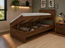 Ver imagem 2 de Cama Solteiro com Baú Larissa Estrutura MDF/MDP Branca