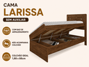 Ver imagem 3 de Cama Solteiro com Baú Larissa Estrutura MDF/MDP Branca