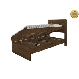 Cama Solteiro com Baú Larissa Malbec – Armazenamento Funcional - 6