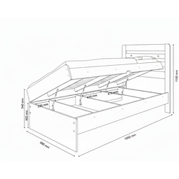Cama Solteiro com Baú Larissa Malbec – Armazenamento Funcional - 4