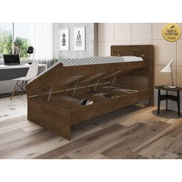 Cama Solteiro com Baú Larissa Malbec – Armazenamento Funcional - 8