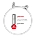 Ver imagem 3 de Entrada P/ Máquina de Lavar Trançada C/ Registro de Esfera 1/2 e 3/4'' Tam 1,2m Branco/crom Durín