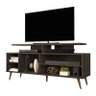 Rack Para Sala Tv ate 65 Polegadas Pes Madeira Palito Prateleiras Mocaccino Marron Viena Carmolar - 1