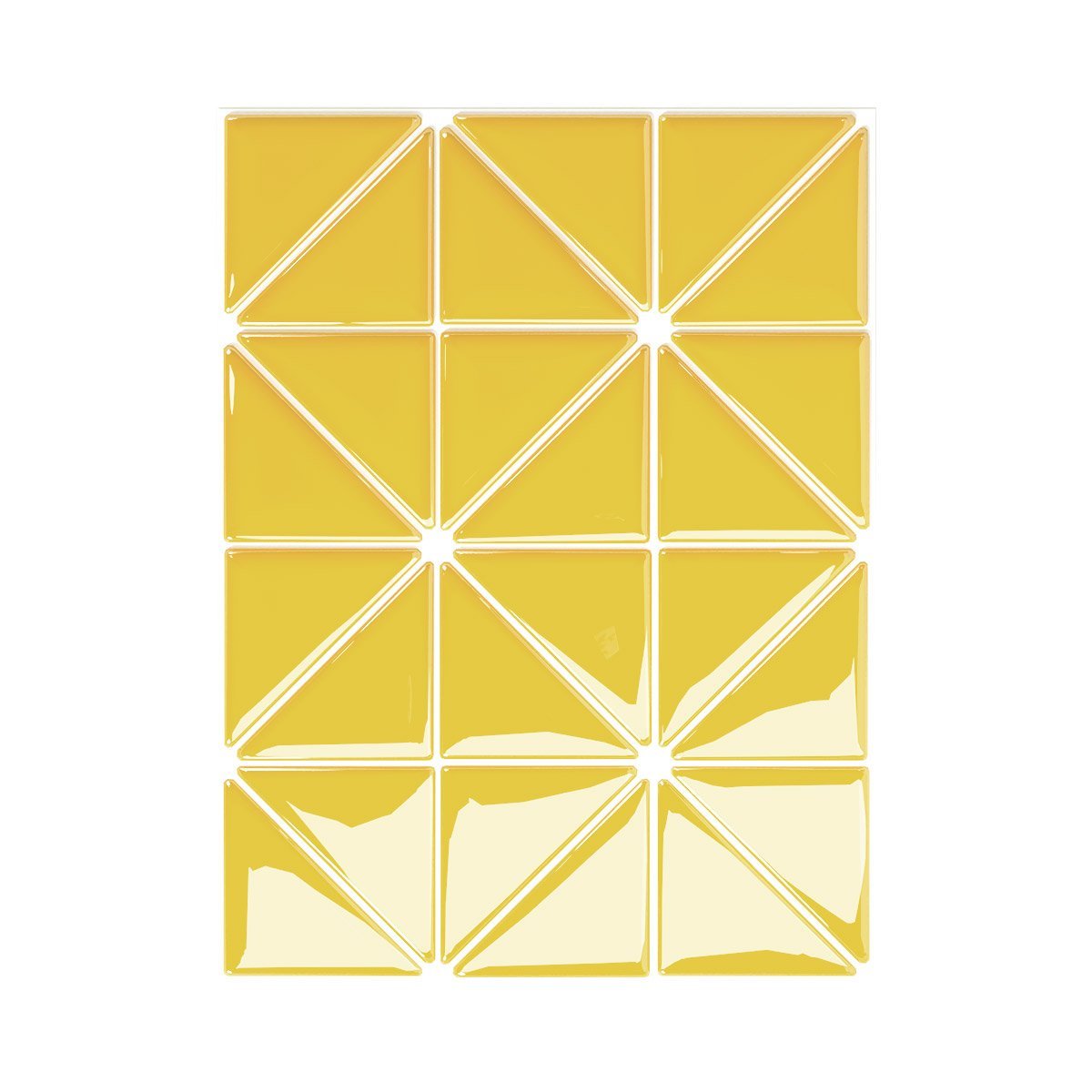 Pastilha Triângulos Amarelo Milano com Rejunte Branco