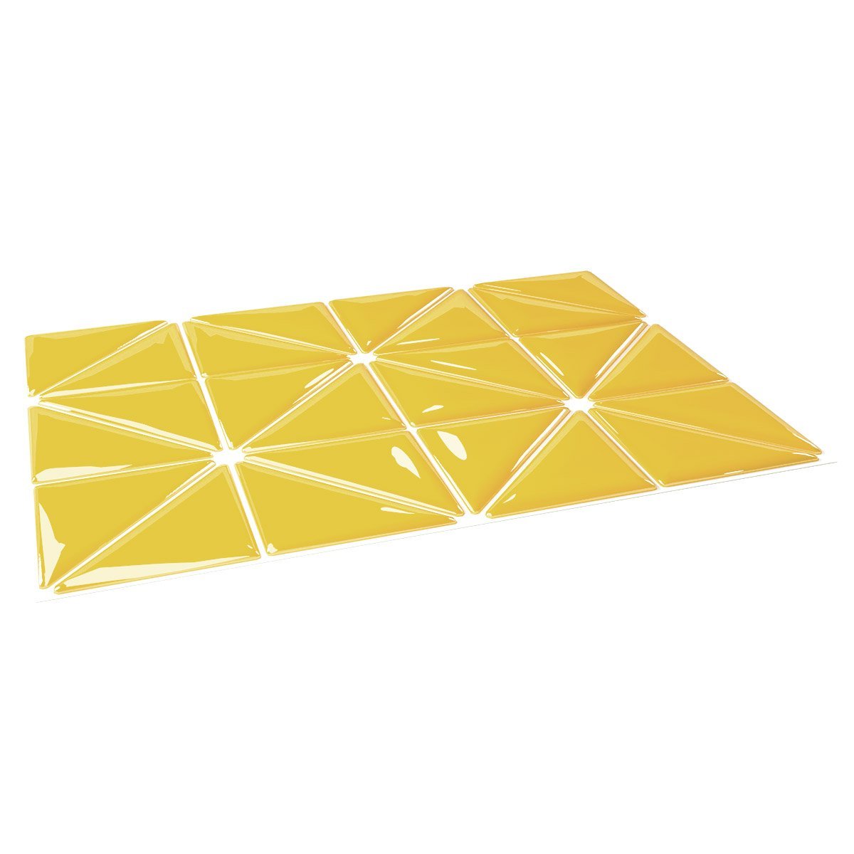 Pastilha Triângulos Amarelo Milano com Rejunte Branco - 3