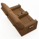 Ver mais imagens de Poltrona de Cinema Reclinável 2 Lugares Baú Usb Mallie Fh9 Pu Caramelo - Mpozenato