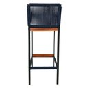 Ver imagem 7 de Conjunto 2 Banqueta Bahamas Alta Madeira Peroba com Encosto de Corda Náutica Azul