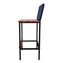 Ver imagem 5 de Conjunto 2 Banqueta Bahamas Alta Madeira Peroba com Encosto de Corda Náutica Azul