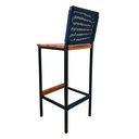 Ver imagem 6 de Conjunto 2 Banqueta Bahamas Alta Madeira Peroba com Encosto de Corda Náutica Azul