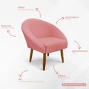 Ver imagem 2 de Poltrona Decorativa para Sala Recepção Manicure Consultório Stella Suede