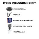 Ver imagem 2 de Pia Lavatório 4l Cinza + Sifão Sanfonado Universal + Veda Rosca