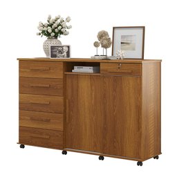 Cômoda Max 2 Portas e 6 Gavetas Freijó - Lukaliam Móveis - 1