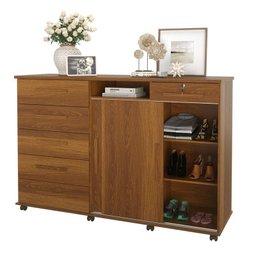 Cômoda Max 2 Portas e 6 Gavetas Freijó - Lukaliam Móveis - 4