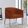 Poltrona Decorativa para Sala Recepção Italia Suede Telha com Base Bronze - Star Confort Poltrona Ba - 2