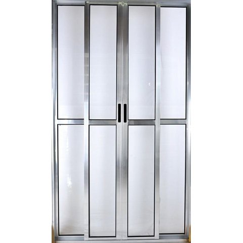 Porta de Aluminio Sacada 4 Folhas com Fechadura Linha Premium:2,10 X 1,80/brilhante