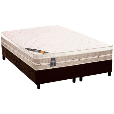Cama Box Crc Queen + Colchão Molas Pocket Castor Premium 158x198