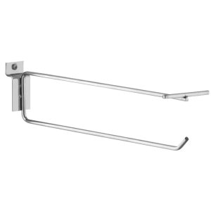 Kit 14 Ganchos Cabides com Expositor de Preço 25cm para Painel Canaletado Parede Cromado