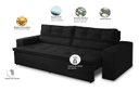 Ver imagem 2 de Sofá Retrátil e Reclinável 2 Lugares com Molas 1,80m Veronica Suede Preto