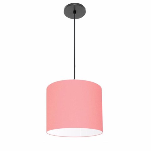 Lustre Luminária Pendente Vivare Free Lux Pe-4105pr Cúpula em Tecido 20x22cm