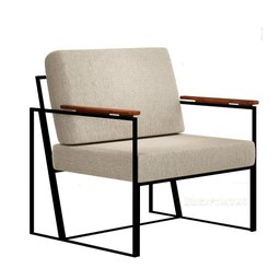 Poltrona Roma Linho com Ratan Bm Tubulares Bege - 1 Poltrona Roma Linho com Ratan Bm Tubulares Bege - 1