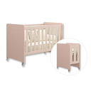 Ver imagem 2 de Quarto de Bebê Berço Evolution + Cômoda 1 Porta 3 Gavetas Classic Rosa + Colchão