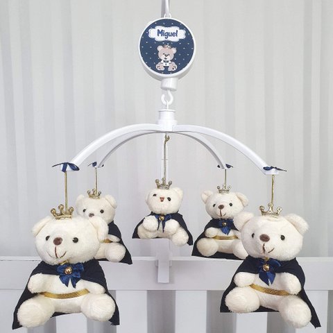 Mobile para Berço Musical Giratório Rei Azul Marinho