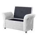 Ver imagem 1 de Recamier Bau Egeo 120x Suede Branco - Bandiera Decor