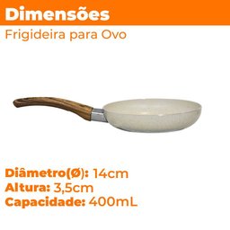Frigideira para Ovo Antiaderente Cerâmica Sahara Vanilla 14cm - Casambiente - 5