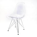 Ver imagem 3 de Conjunto 4 Cadeiras Eames Policarbonato Transparente Eiffel Cromada