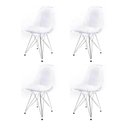 Ver imagem 1 de Conjunto 4 Cadeiras Eames Policarbonato Transparente Eiffel Cromada