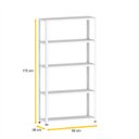 Ver imagem 2 de ESTANTE DE AÇO 175X92X30 5 PRAT. C/ REFORÇO PANDIN - BRANCO EP-5AR-VU-175