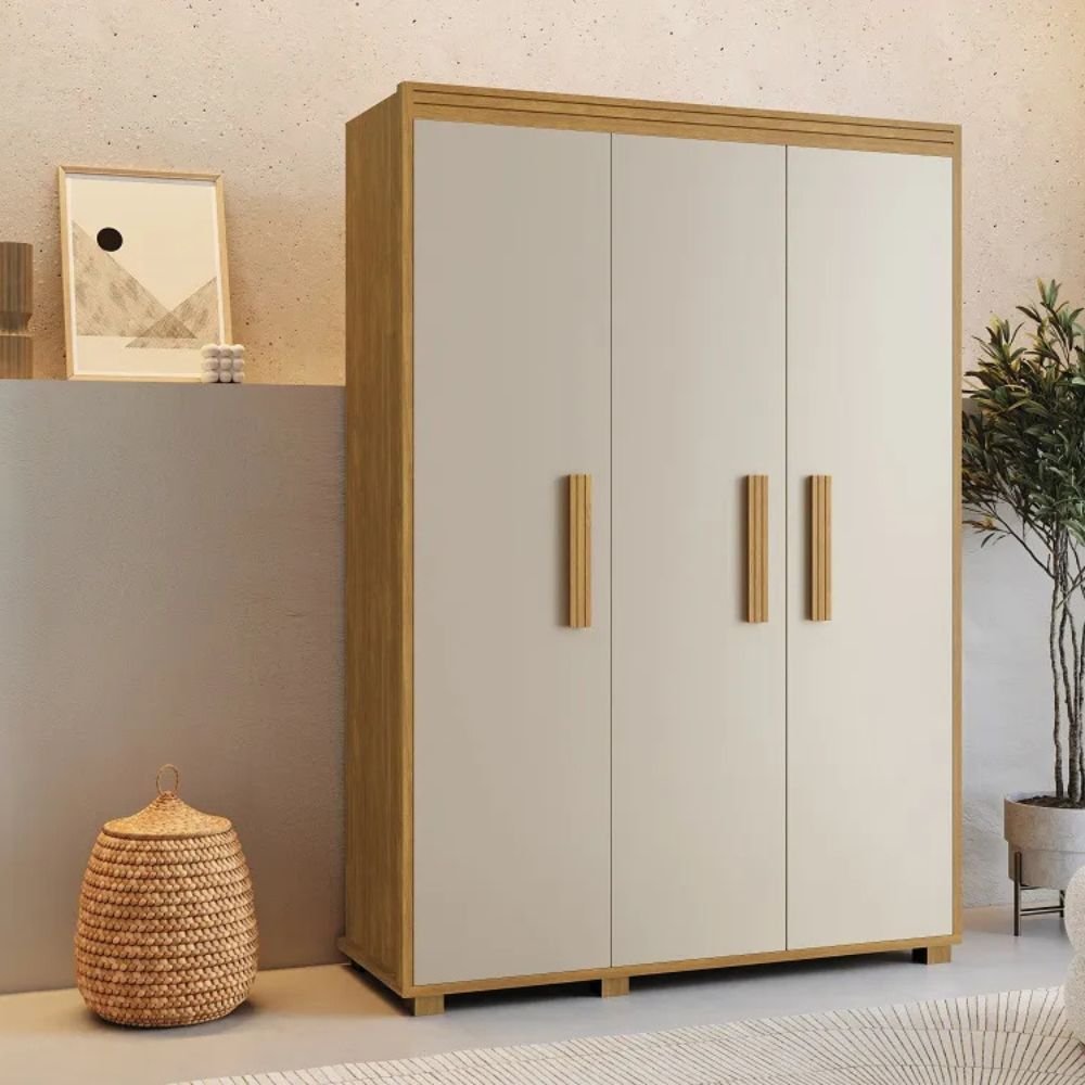 Guarda Roupa Belize Multiuso 100% Mdf Cinamomo-off White Fenix ...
