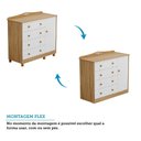 Ver imagem 6 de Cômoda Infantil 1 Porta e 4 Gavetas 100% Mdf Elô New Móveis Peroba Branco Brilho/amêndoa