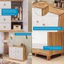 Ver imagem 4 de Cômoda Infantil 1 Porta e 4 Gavetas 100% Mdf Elô New Móveis Peroba Branco Brilho/amêndoa