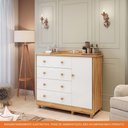 Ver imagem 7 de Cômoda Infantil 1 Porta e 4 Gavetas 100% Mdf Elô New Móveis Peroba Branco Brilho/amêndoa